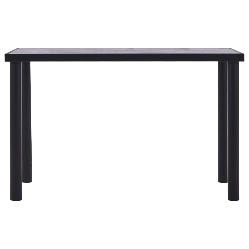 Valgomojo stalas, juodas ir betono pilkas, 120x60x75cm, MDF