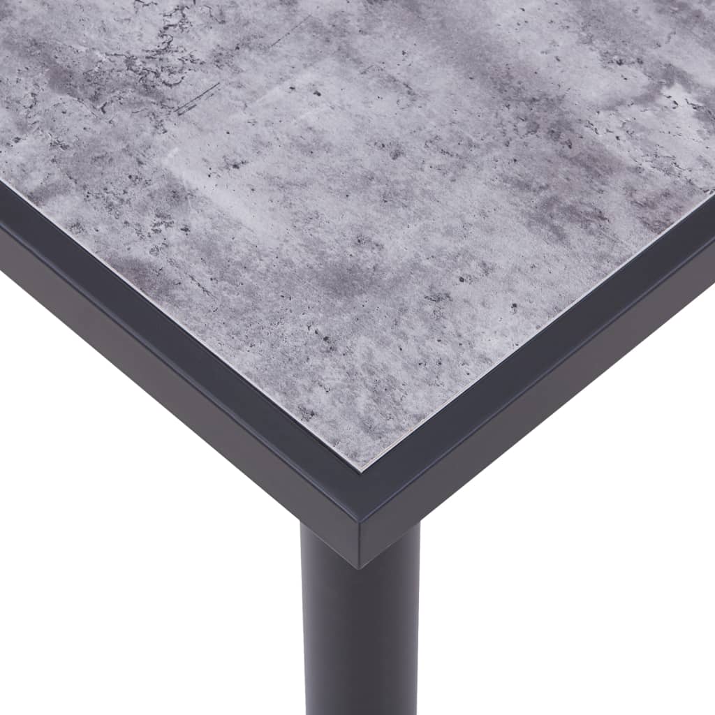 Valgomojo stalas, juodas ir betono pilkas, 140x70x75cm, MDF