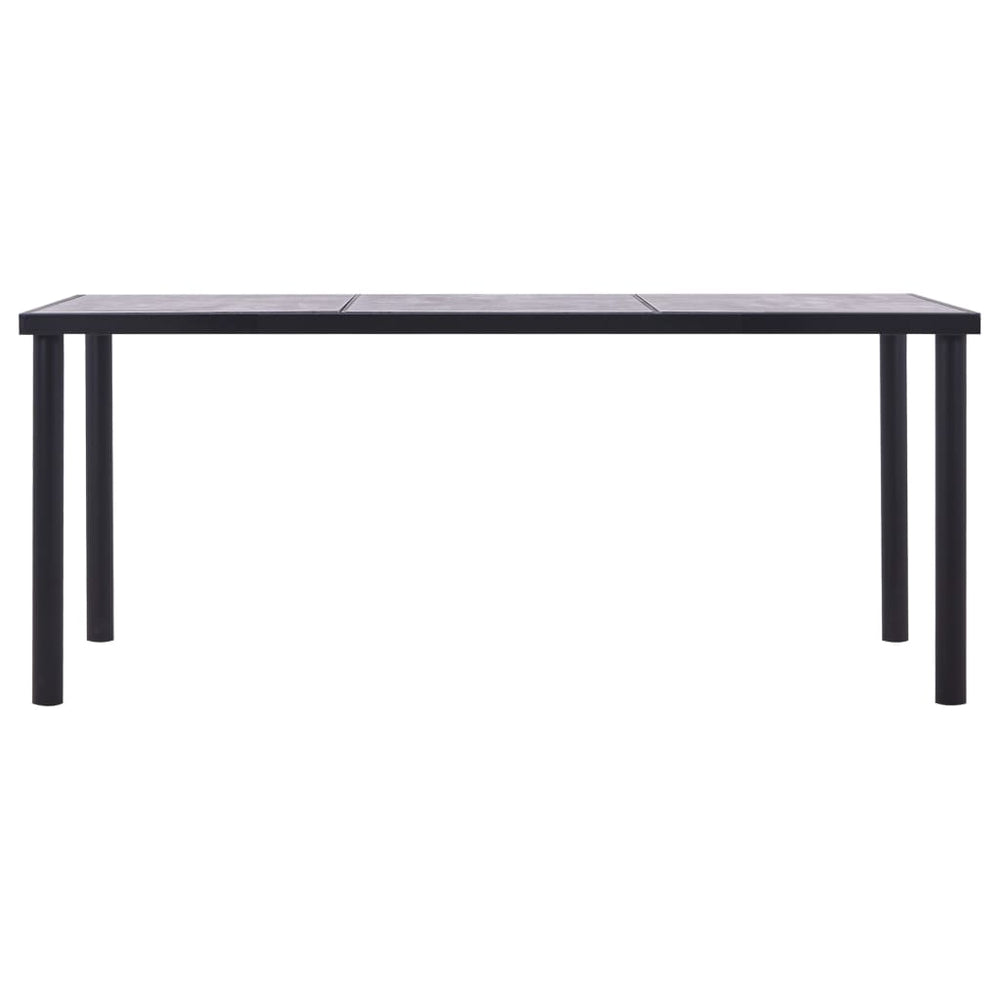Valgomojo stalas, juodas ir betono pilkas, 180x90x75cm, MDF