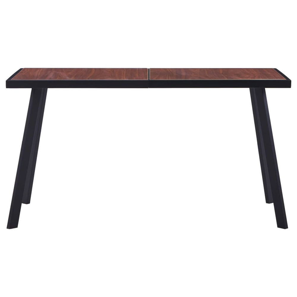 Valgomojo stalas, tamsios medienos ir juodas, 140x70x75cm, MDF