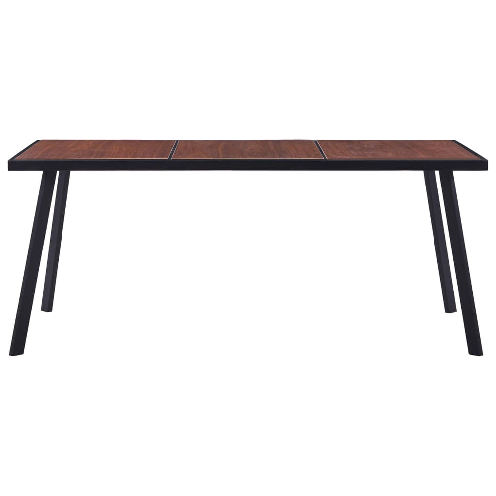 Valgomojo stalas, tamsios medienos ir juodas, 180x90x75cm, MDF