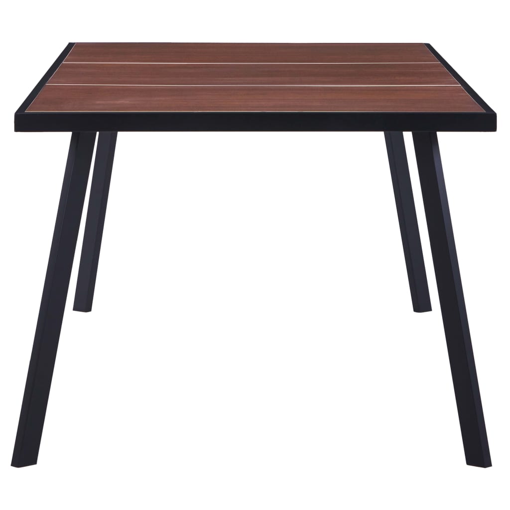 Valgomojo stalas, tamsios medienos/juodas, 200x100x75cm, MDF