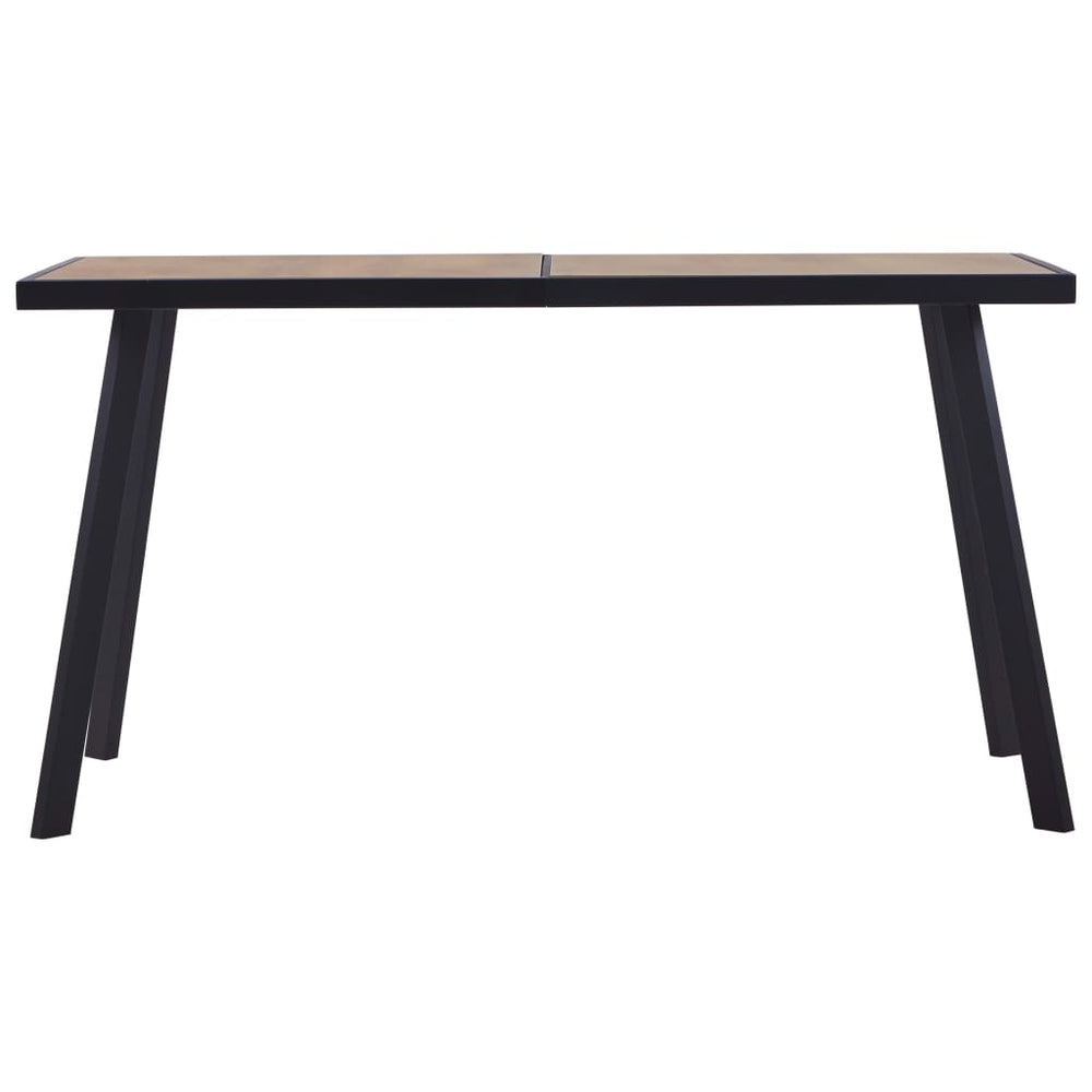 Valgomojo stalas, šviesios medienos ir juodas, 140x70x75cm, MDF