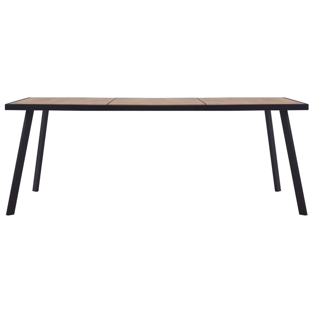 Valgomojo stalas, šviesios medienos/juodas, 200x100x75cm, MDF