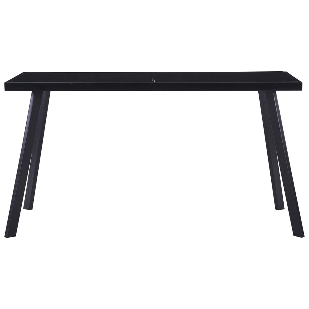 Valgomojo stalas, juodas, 140x70x75cm, grūdintas stiklas