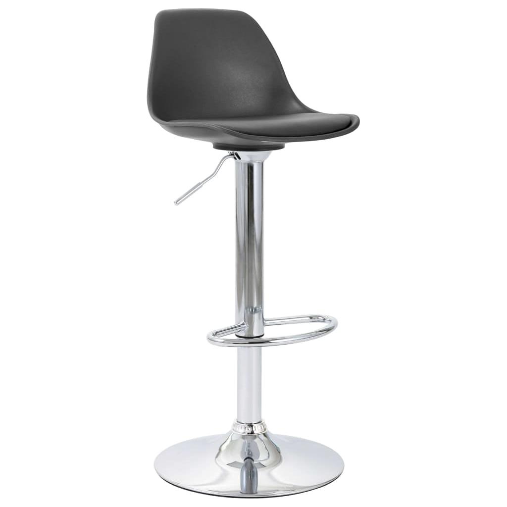 Baro kėdė, pilkos spalvos, dirbtinė oda