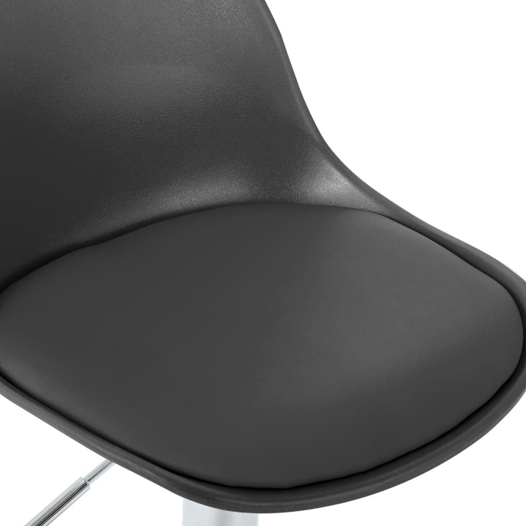 Baro kėdė, pilkos spalvos, dirbtinė oda
