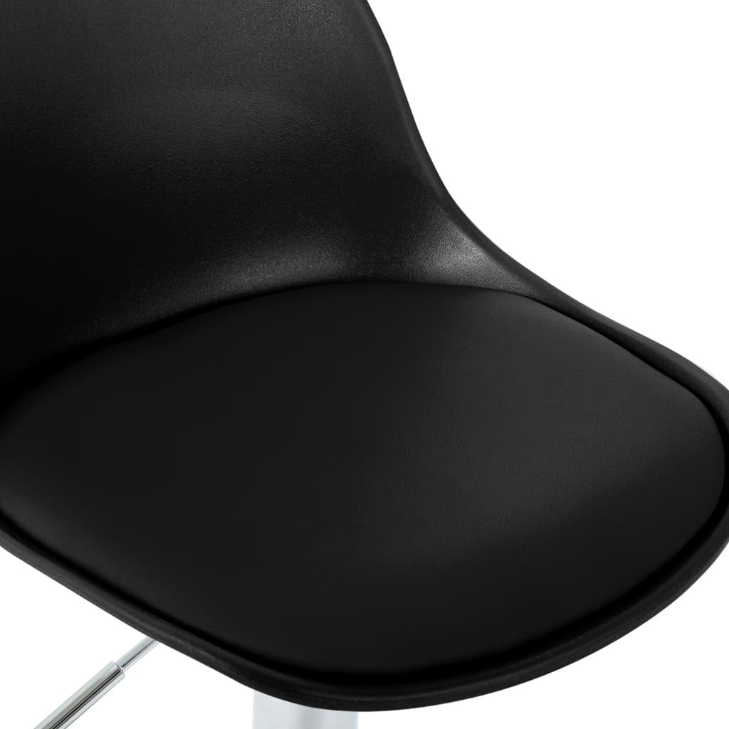 Baro kėdės, 2vnt., juodos spalvos, dirbtinė oda