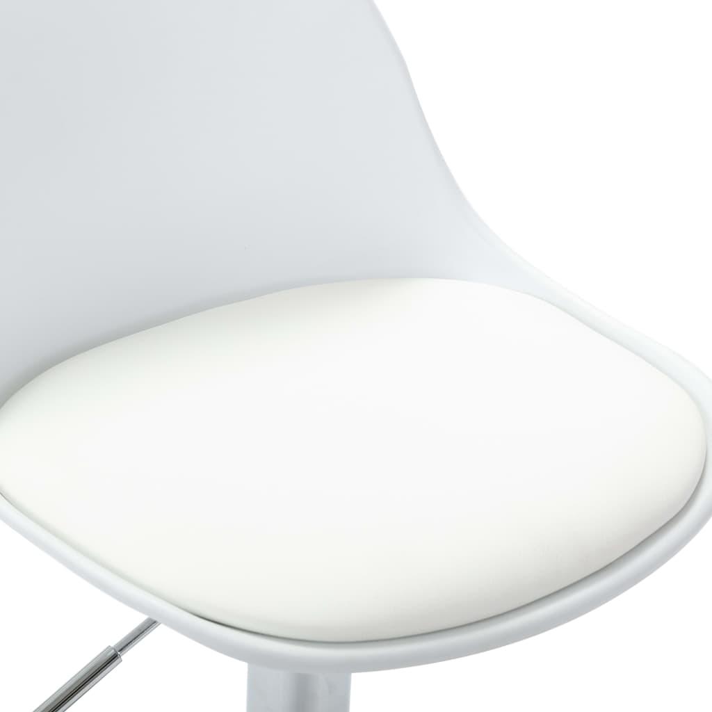 Baro kėdės, 2vnt., baltos spalvos, dirbtinė oda