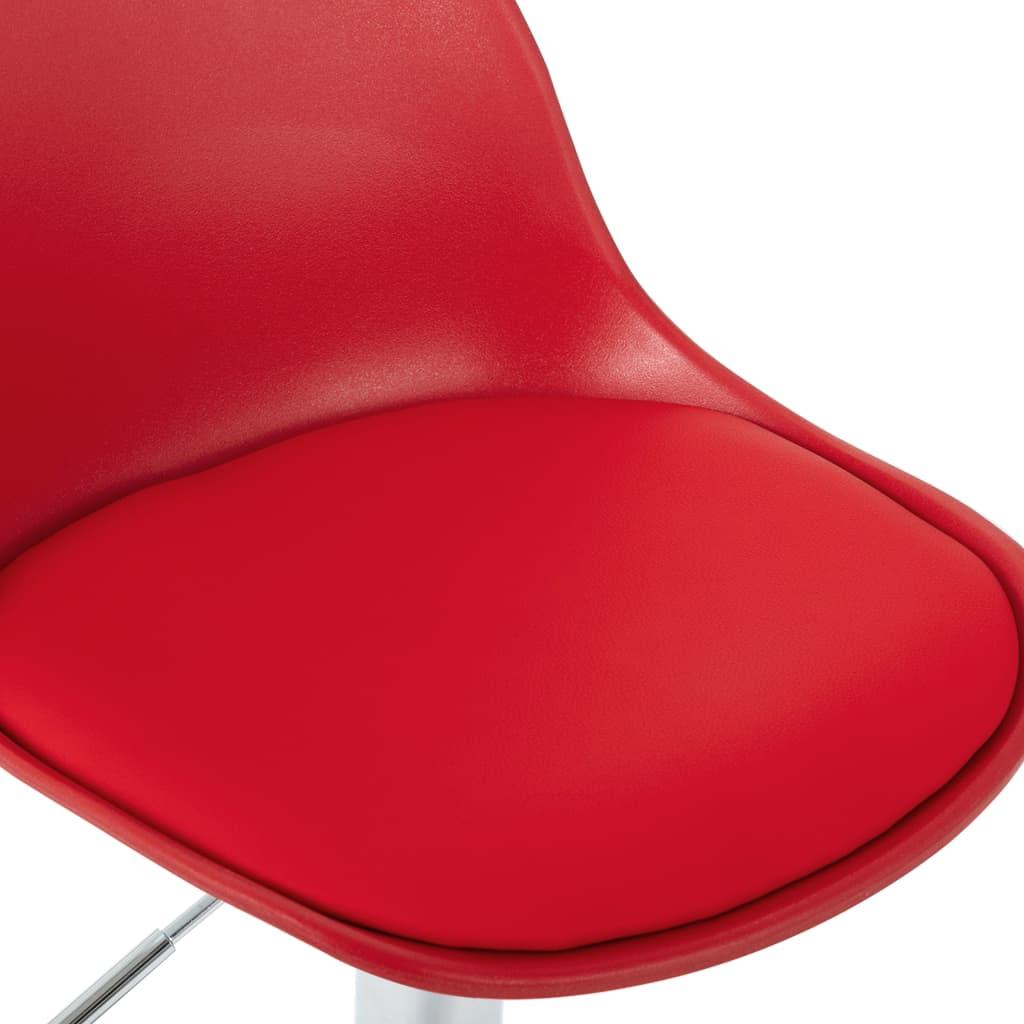 Baro kėdės, 2vnt., raudonos spalvos, dirbtinė oda