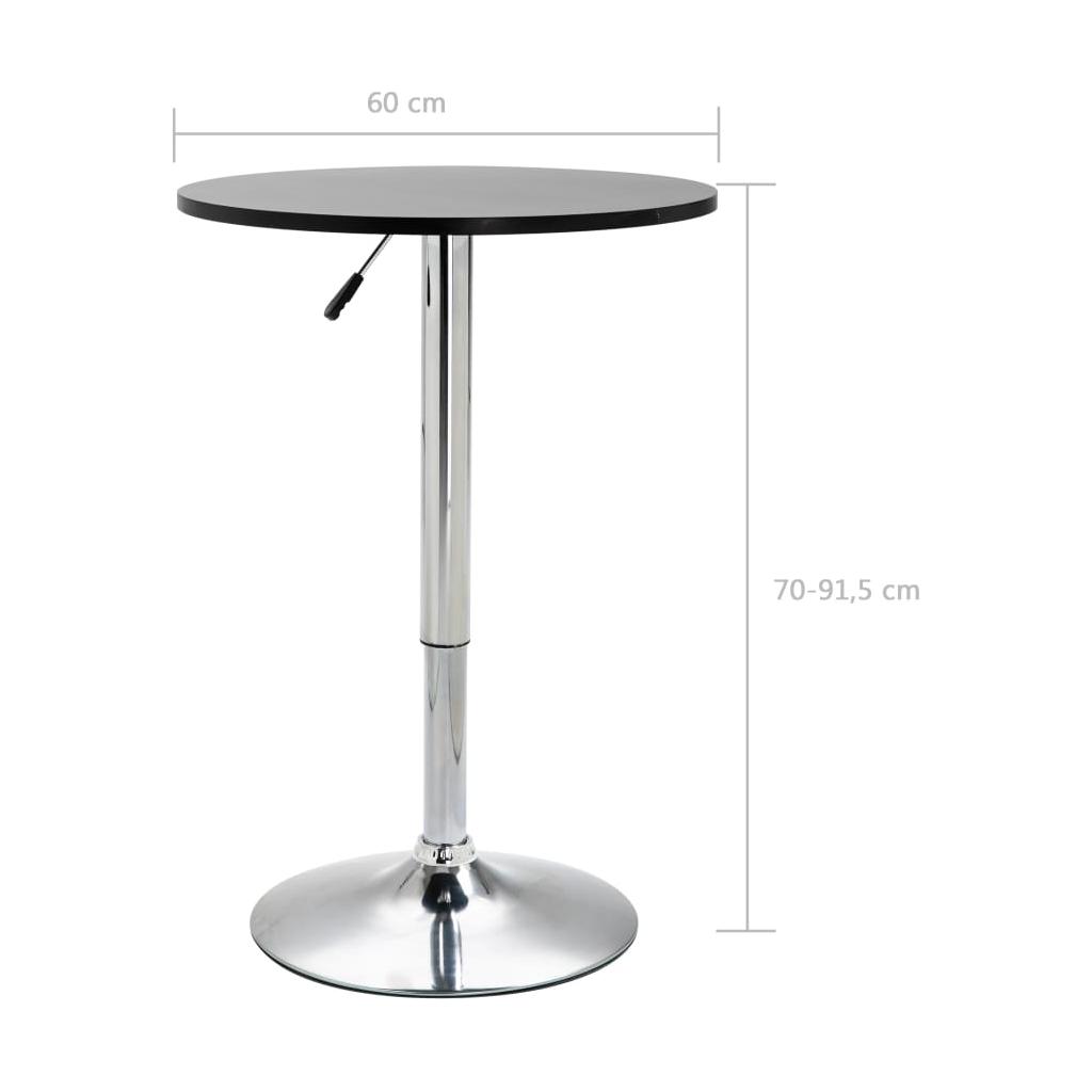 Baro stalas, juodos spalvos, MDF, 60 cm skersmens