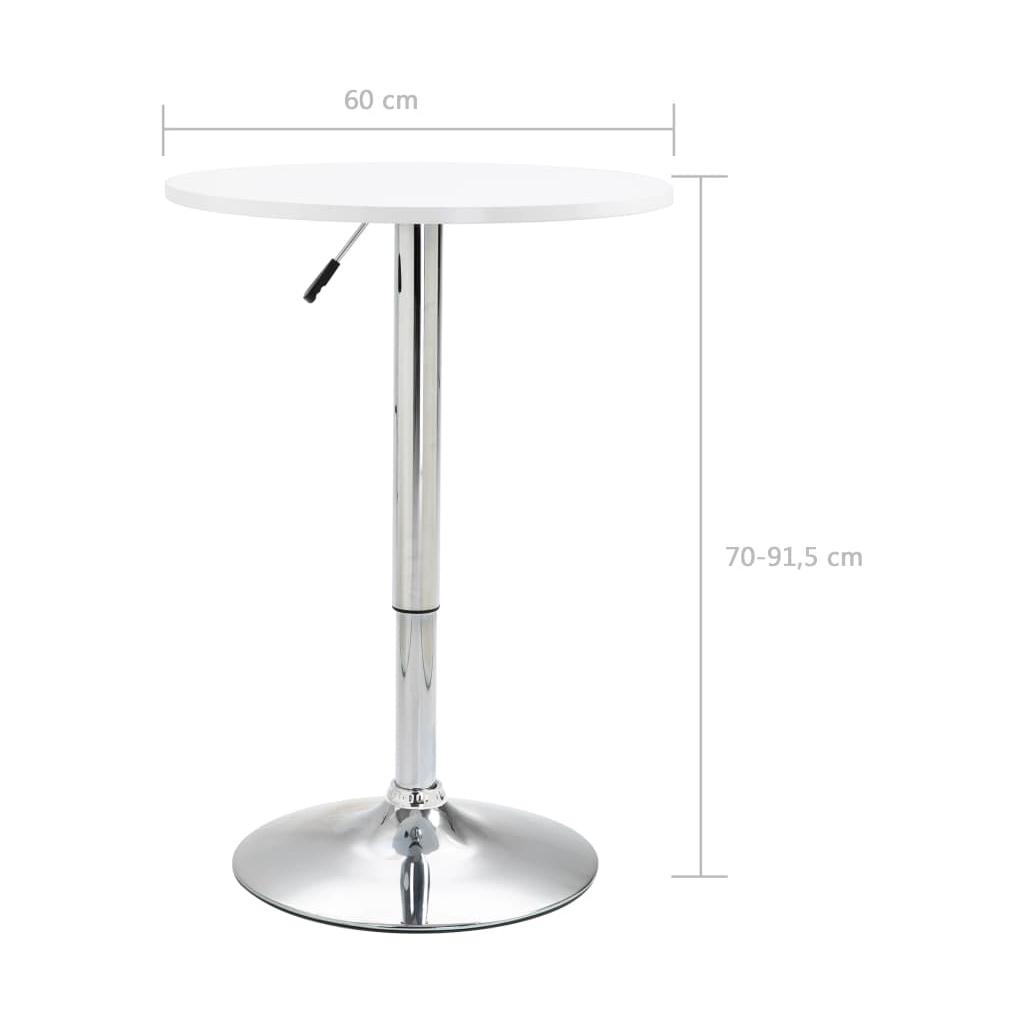 Baro stalas, baltos spalvos, MDF, 60 cm skersmens