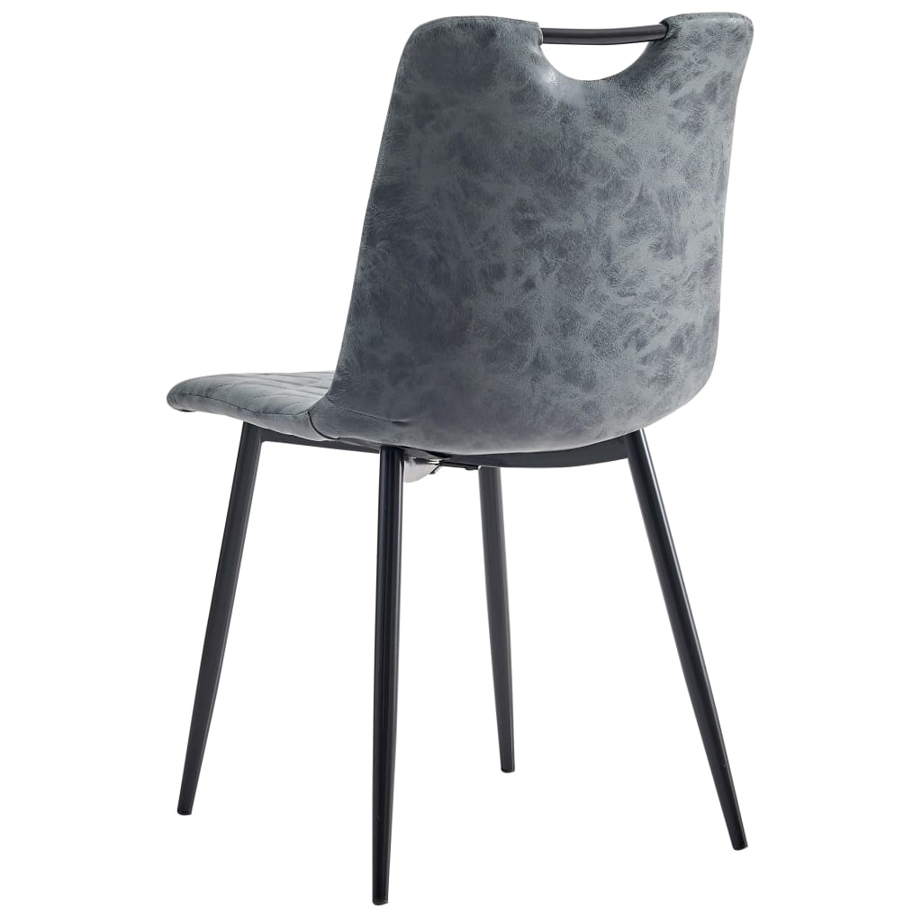 Valgomojo kėdės, 2 vnt., juodos spalvos, dirbtinė oda