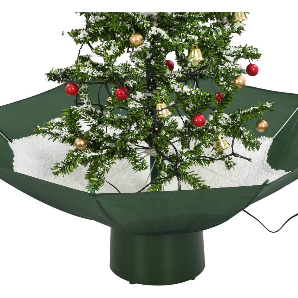 Kalėdų eglutė su sniego fun. ir skėč. form. pagr., žalia, 75cm