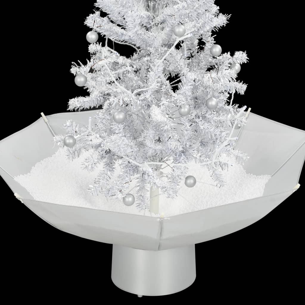 Kalėdų eglutė su sniego fun. ir skėč. form. pagr., balta, 75cm