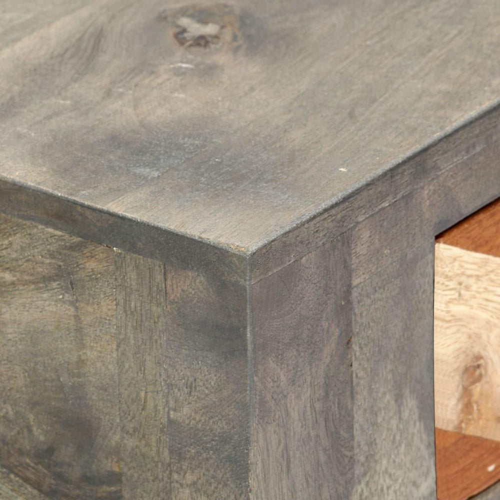 Konsolinis staliukas, pilkas, 86x30x76cm, mango medienos mas.