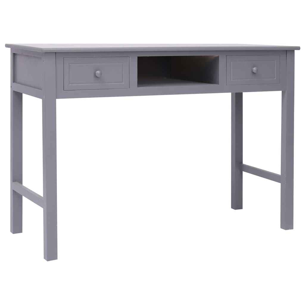 Rašomasis stalas, pilkos spalvos, 110x45x76 cm, mediena