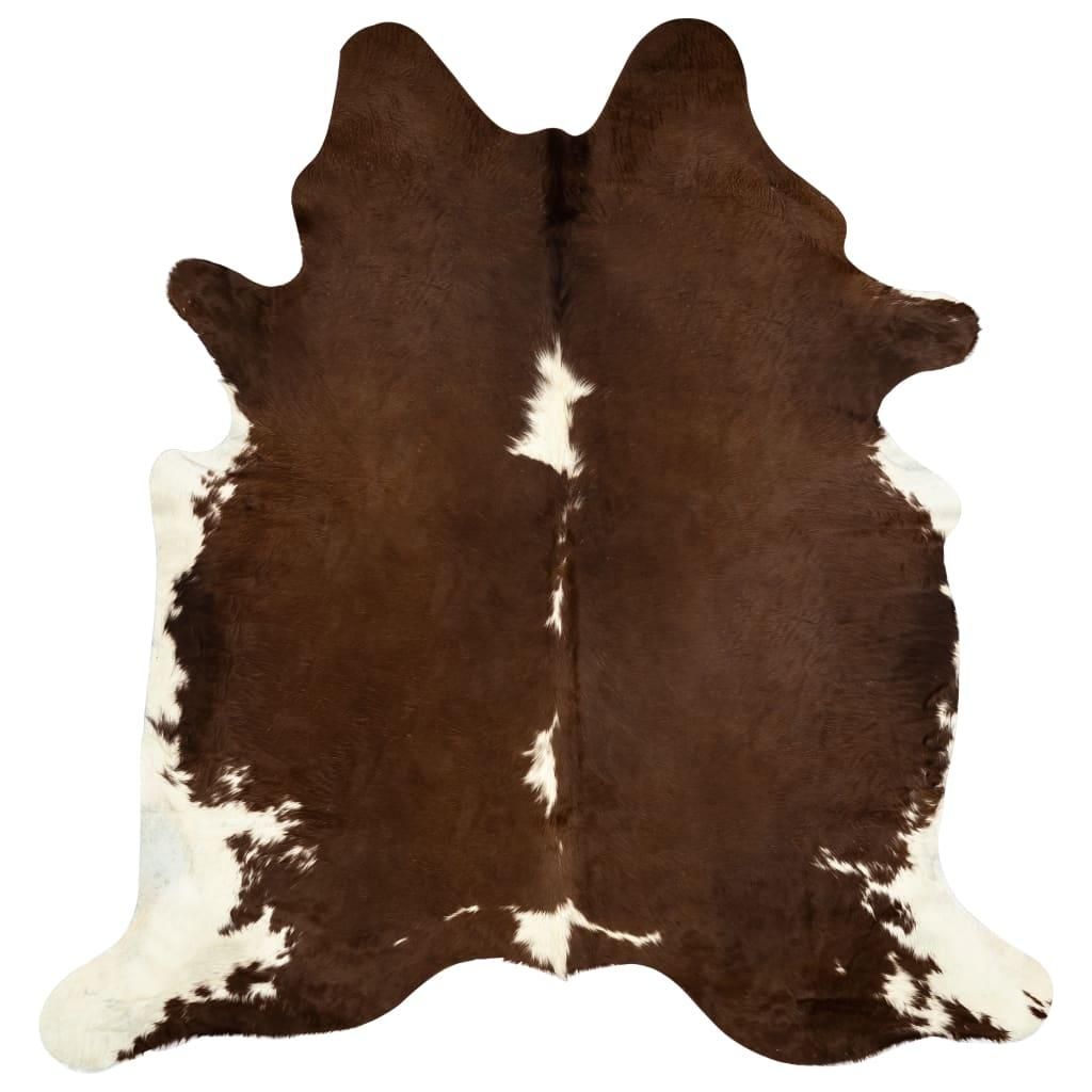 Natūralios karvės odos kilimas, rudos+baltos spalvos, 150x170cm