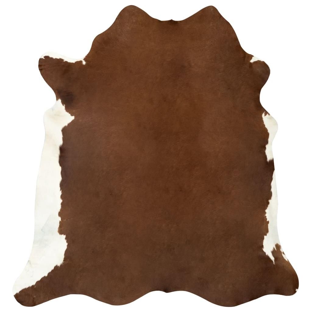 Natūralios karvės odos kilimas, rudos+baltos spalvos, 150x170cm