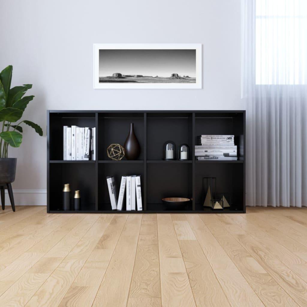 Knygų/šoninė spintelė, juodos sp., 66x30x130cm, med. drož. pl.