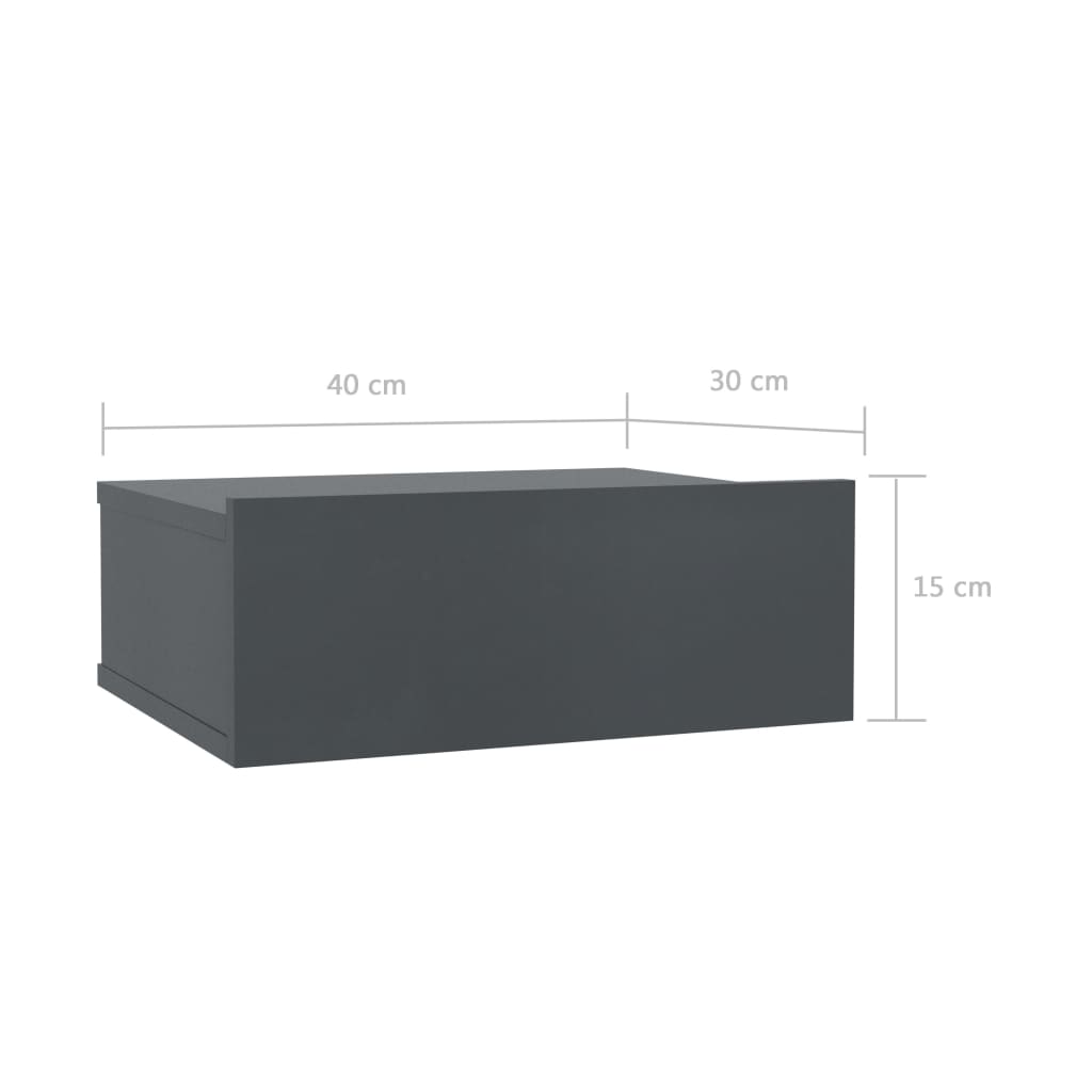 Pakab. naktiniai staliukai, 2vnt., pilkos sp., 40x30x15cm, MDP