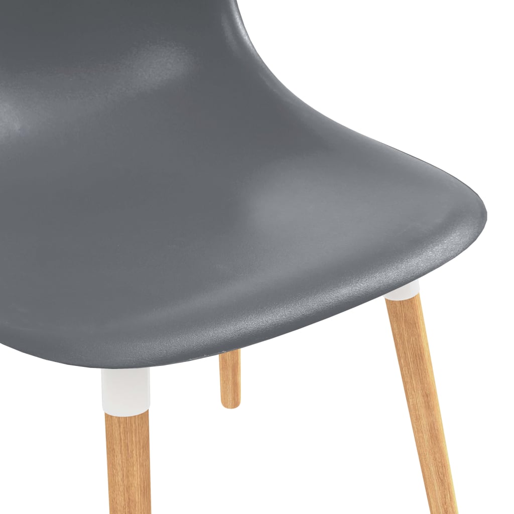 Valgomojo kėdės, 2 vnt., pilkos spalvos, plastikas