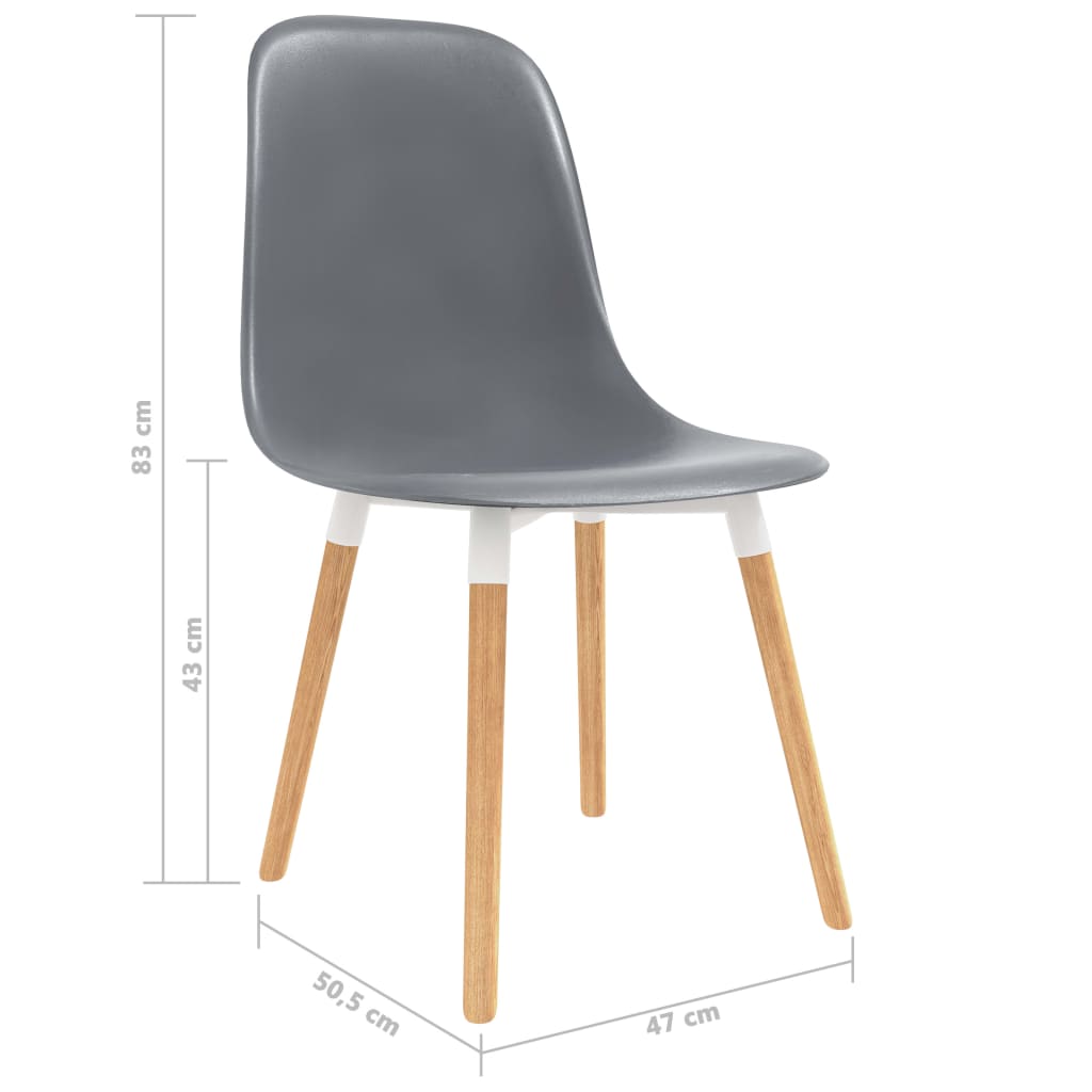 Valgomojo kėdės, 2 vnt., pilkos spalvos, plastikas