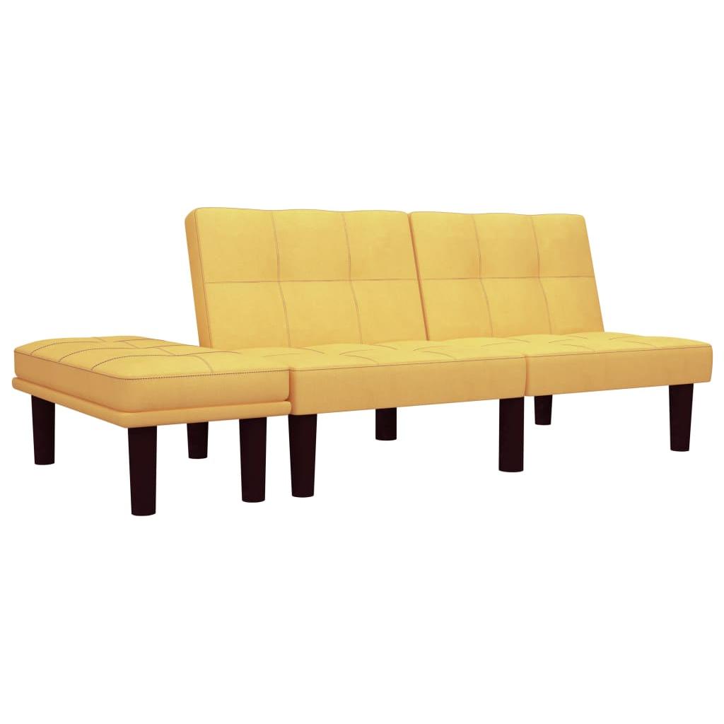 Dvivietė sofa, geltonos spalvos, audinys