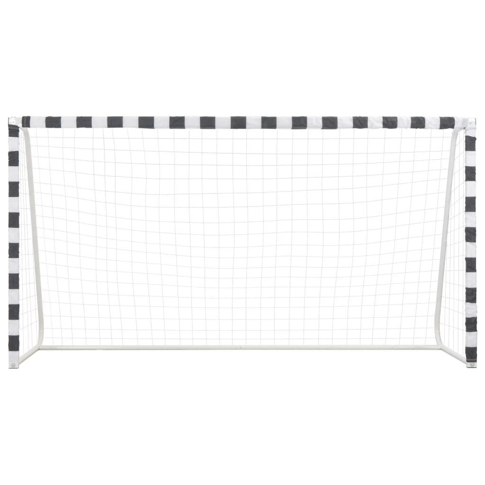 Futbolo vartai, juodos ir baltos sp., 300x160x90 cm, metalas