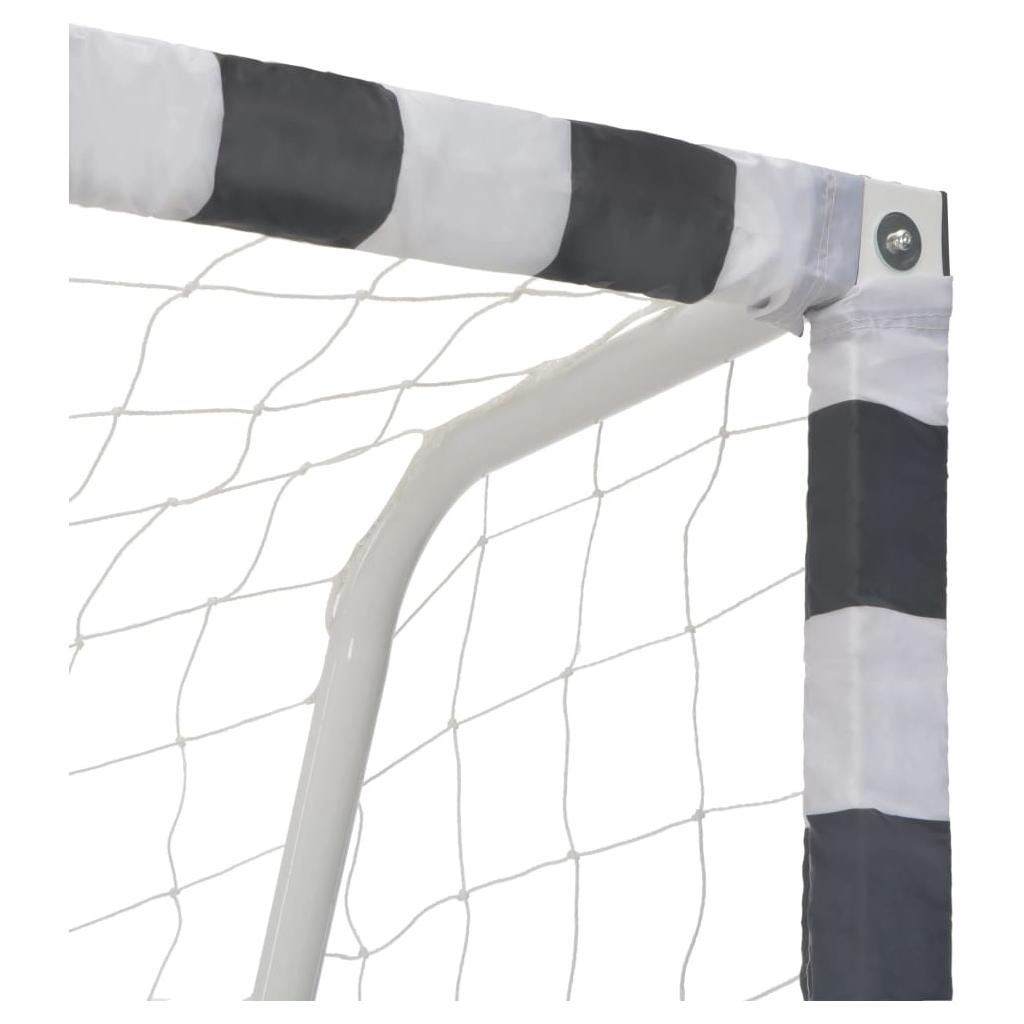 Futbolo vartai, juodos ir baltos sp., 300x160x90 cm, metalas