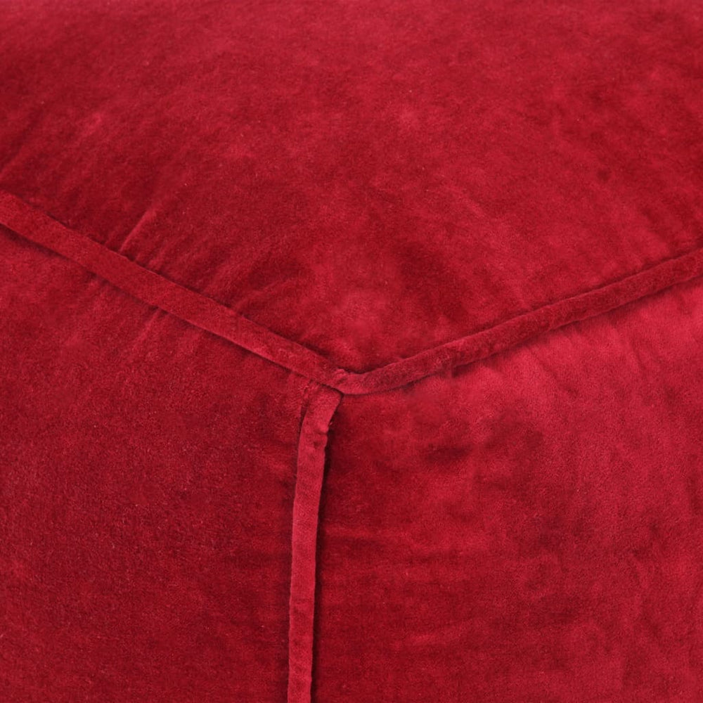 Pufas, rubino raudonos spalvos, 40x40x40cm, medvilnės aksomas