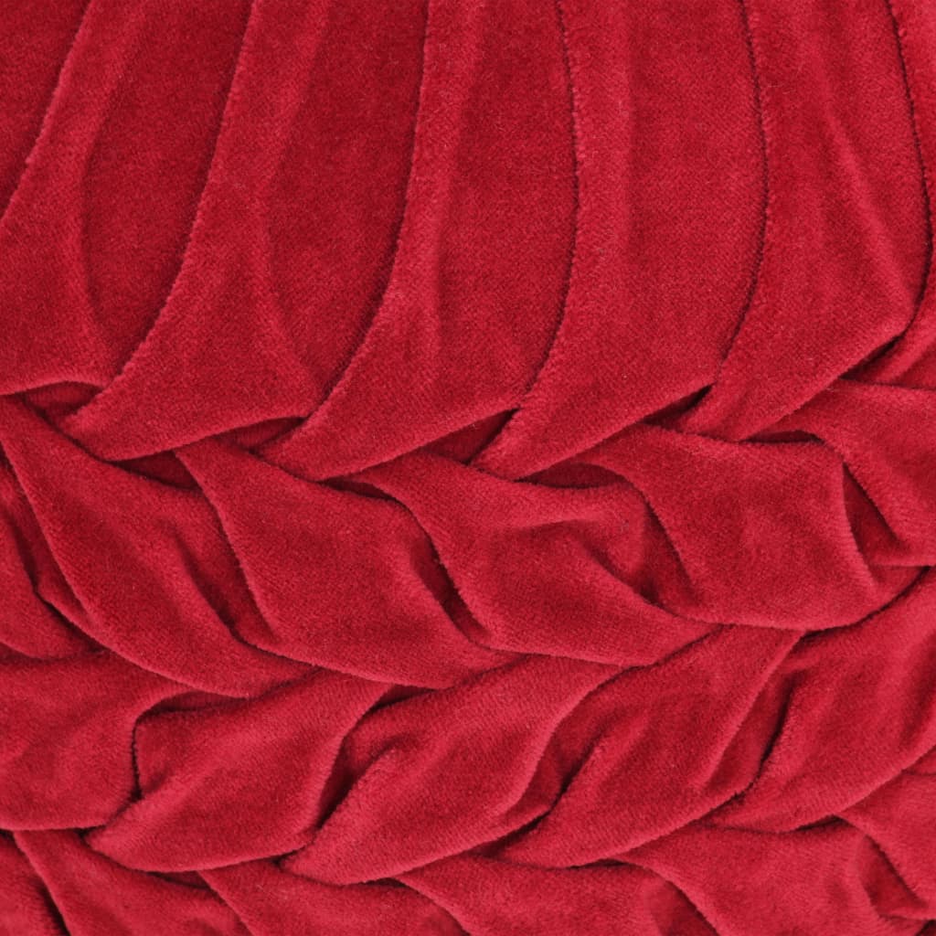 Pufas, raudonos sp., 40x30cm, medvilnės aksomas, su klostėmis