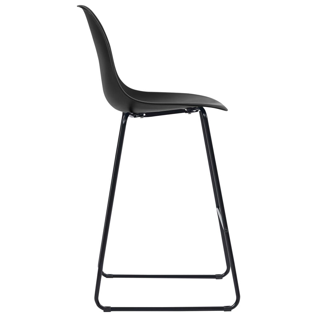 Baro kėdės, 2 vnt., juodos spalvos, plastikas