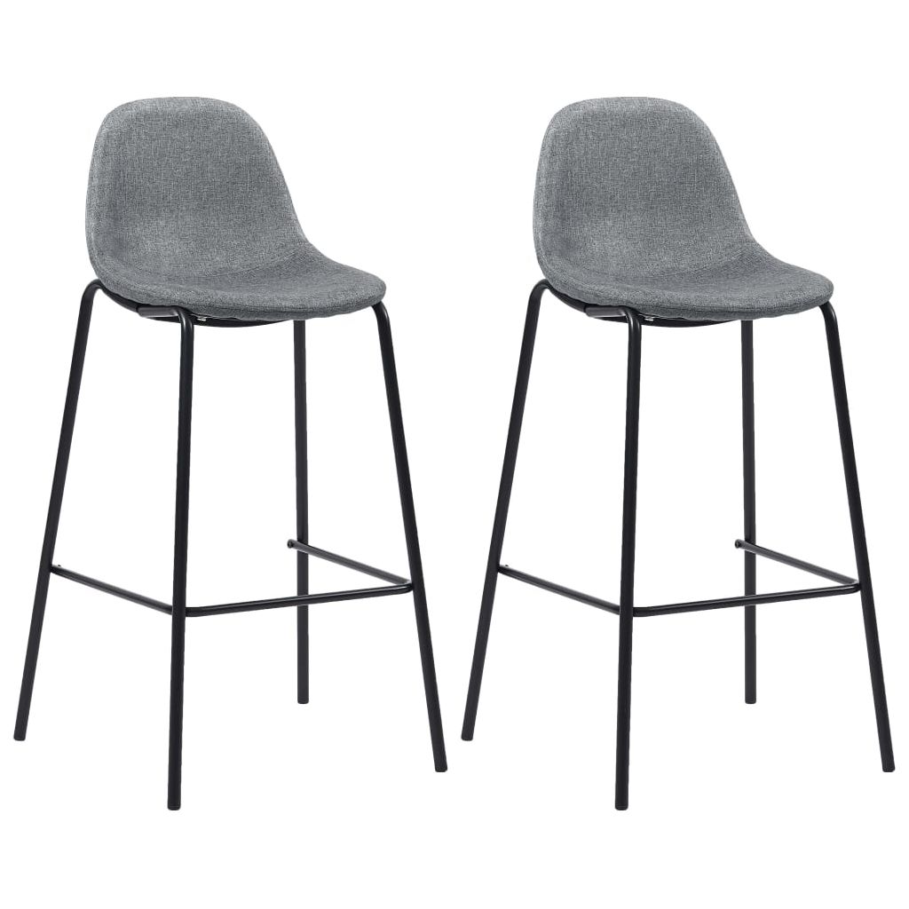 Baro kėdės, 2 vnt., šviesiai pilkos spalvos, audinys