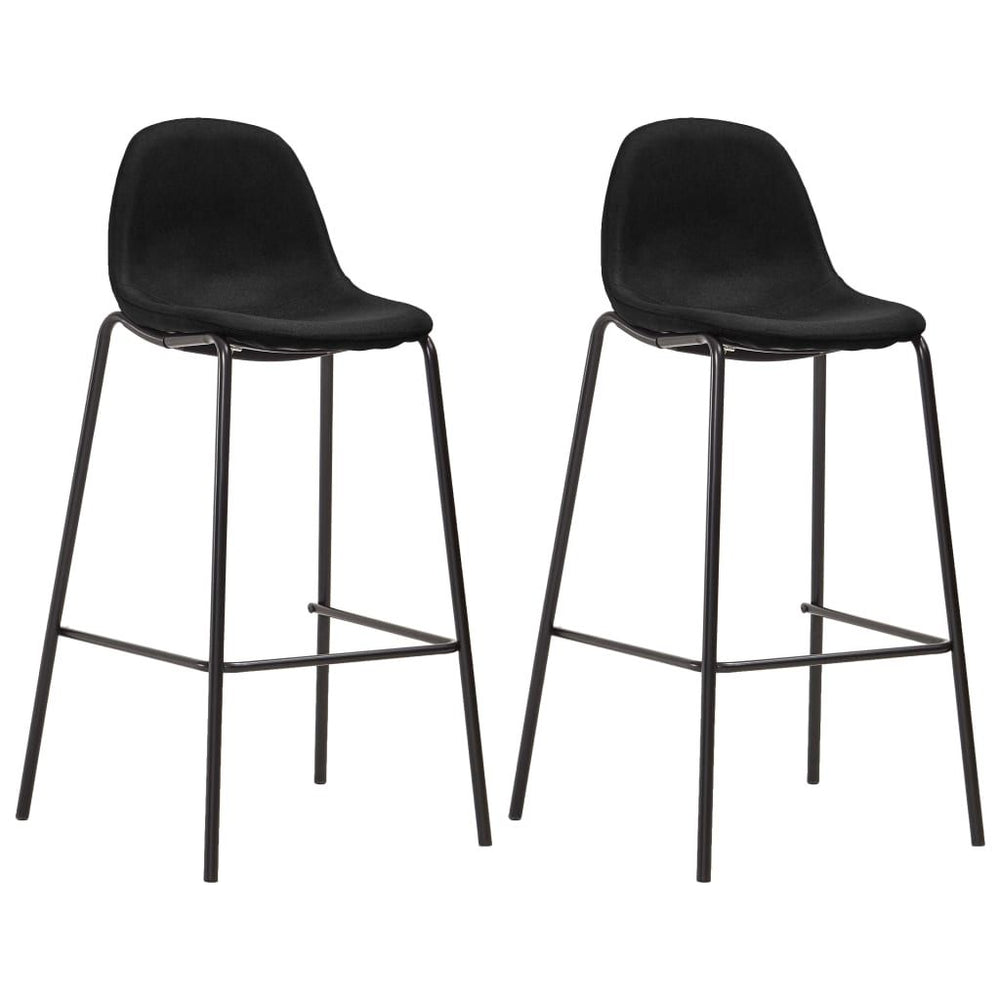 Baro kėdės, 2 vnt., juodos spalvos, audinys