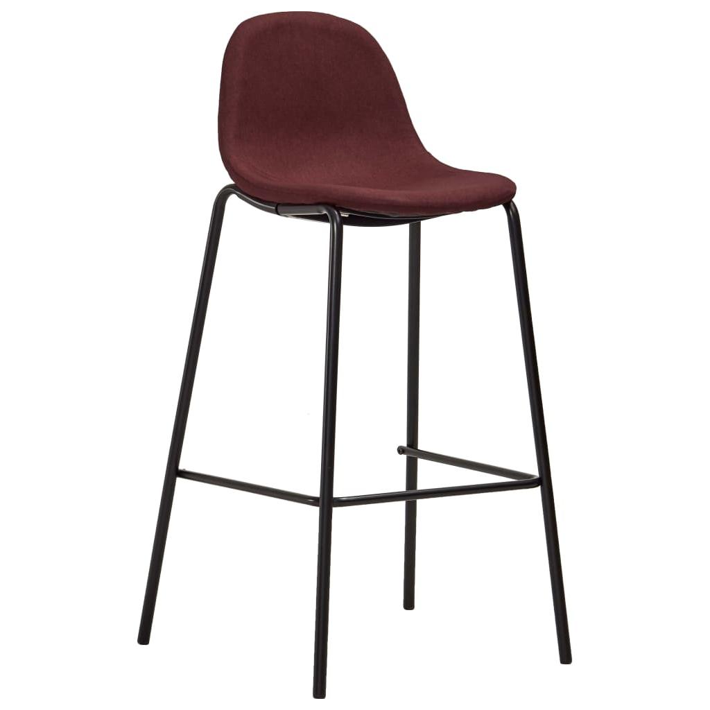Baro kėdės, 2 vnt., raudonojo vyno spalvos, audinys