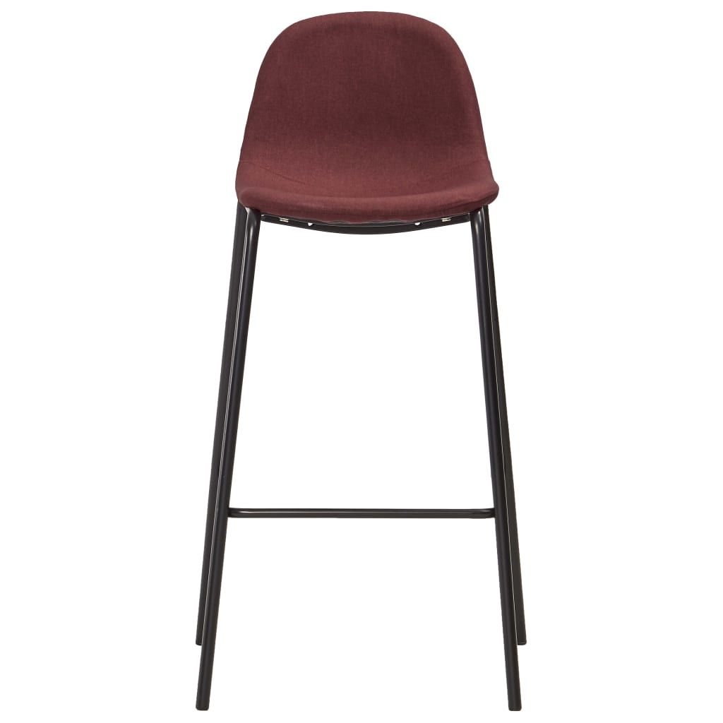 Baro kėdės, 2 vnt., raudonojo vyno spalvos, audinys