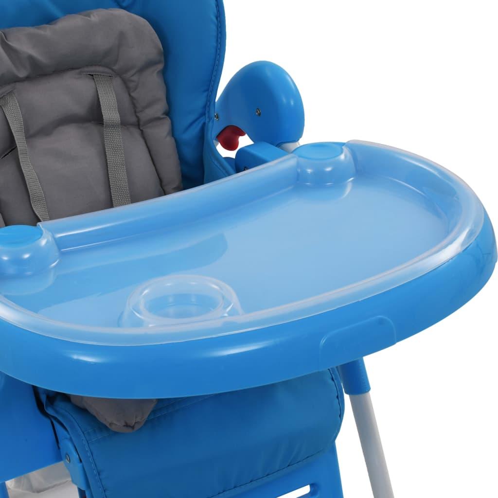 Aukšta maitinimo kėdutė, mėlynos ir pilkos spalvos