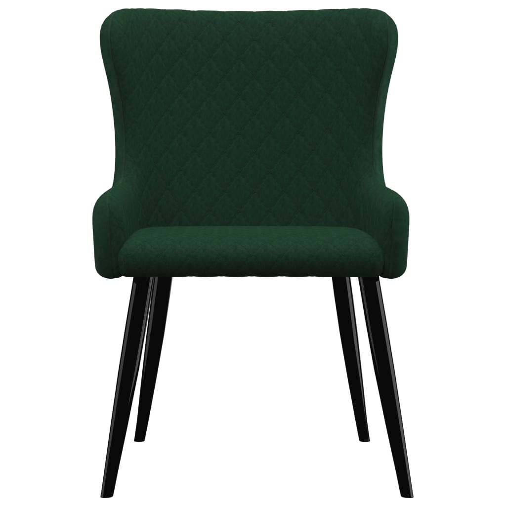 Valgomojo kėdės, 2 vnt., žalios spalvos, aksomas