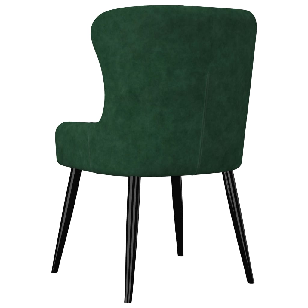Valgomojo kėdės, 2 vnt., žalios spalvos, aksomas