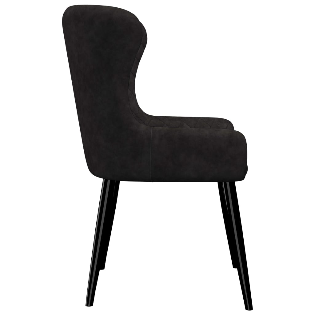 Valgomojo kėdės, 2 vnt., juodos spalvos, aksomas