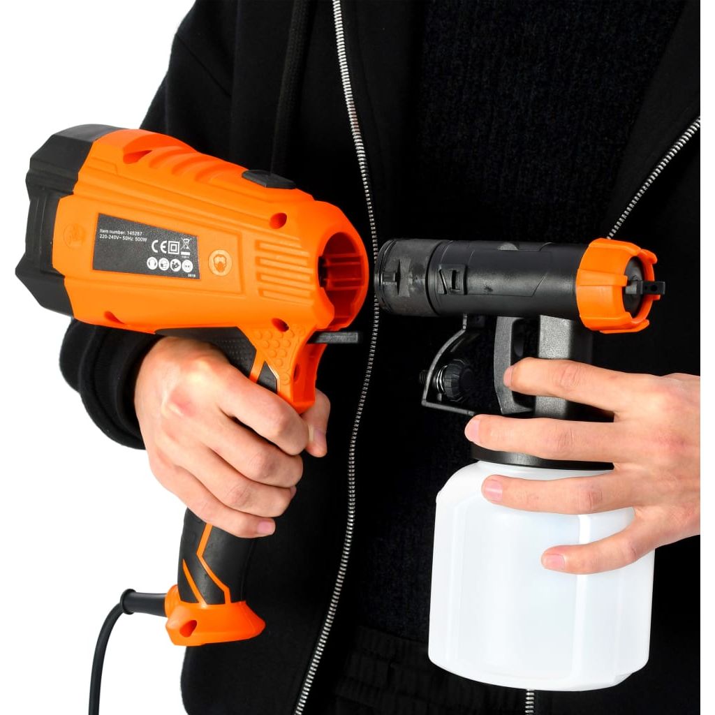 Elektrinis dažų purkštuvas su 3 dydžių antgaliais, 500W, 800ml