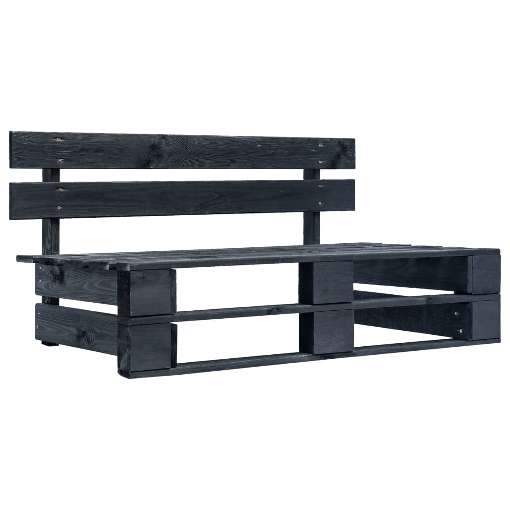 Sodo sofa iš palečių su pilk. sp. pagalvėlėmis, FSC puš. med.