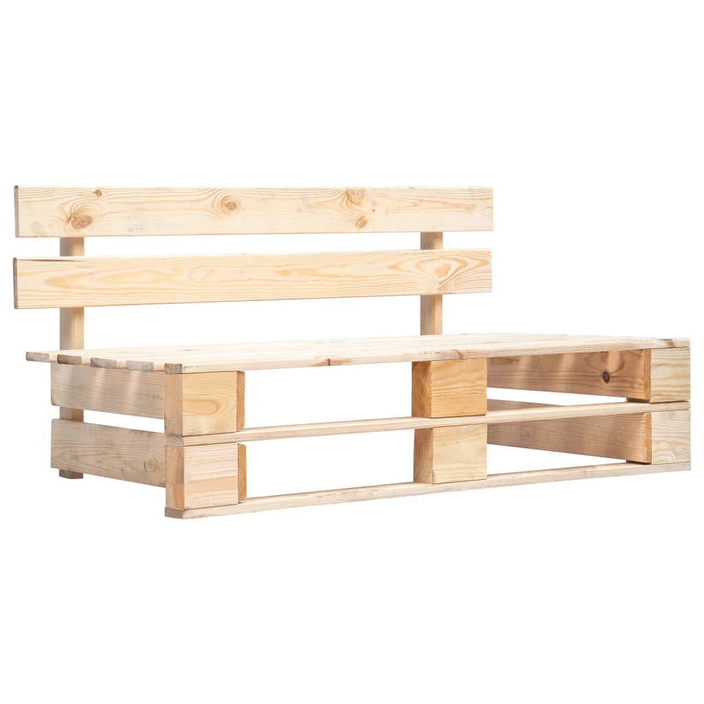 Sodo sofa iš palečių su pilk. sp. pagalvėlėmis, FSC puš. med.