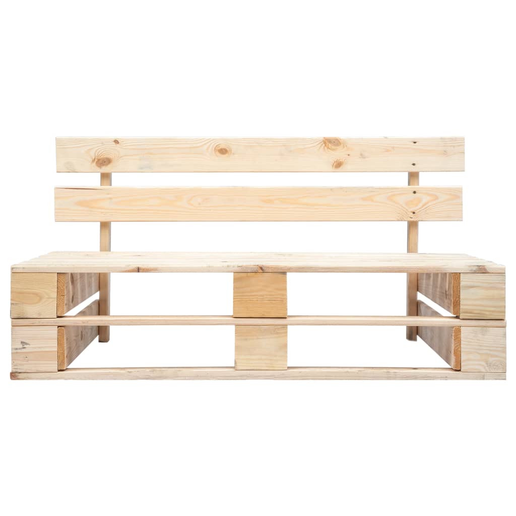 Sodo sofa iš palečių su pilk. sp. pagalvėlėmis, FSC puš. med.