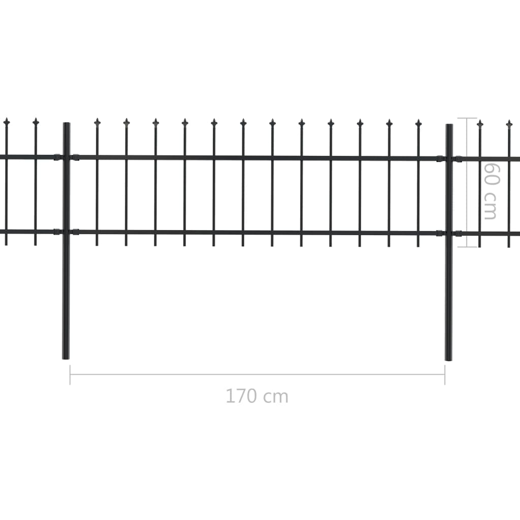 Sodo tvora su iečių viršugal., juoda, 8,5x0,6m, plienas