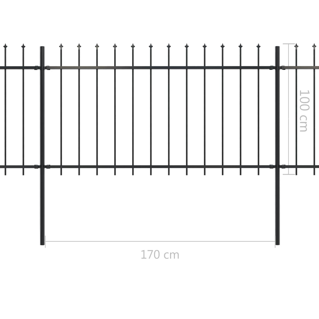 Sodo tvora su iečių viršugal., juoda, 10,2x1m, plienas