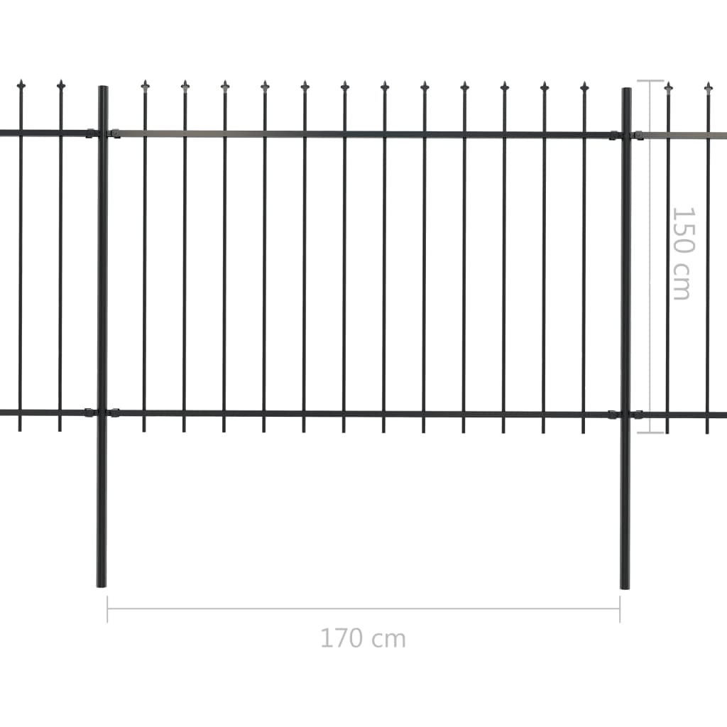 Sodo tvora su iečių viršugal., juoda, 11,9x1,5m, plienas