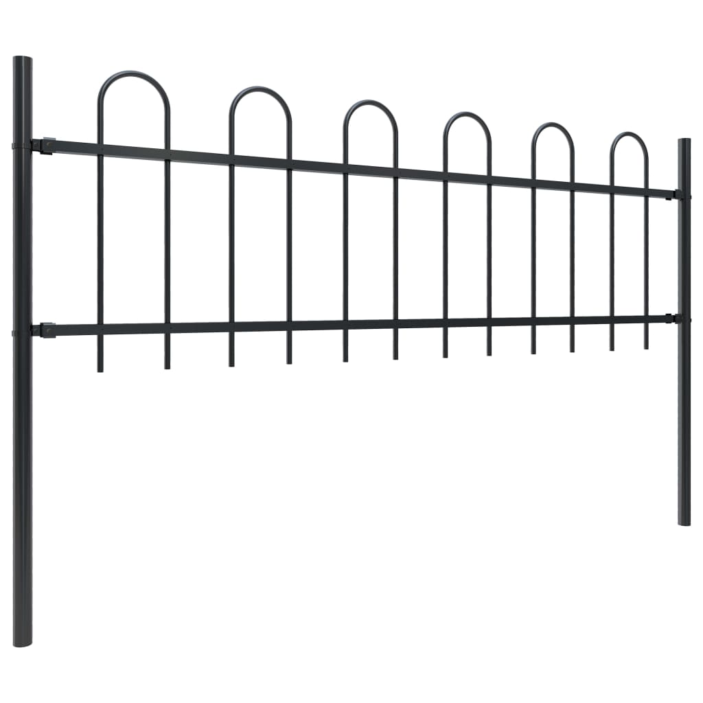 Sodo tvora su apvaliais viršugaliais, juoda, 3,4x0,6 m, plienas