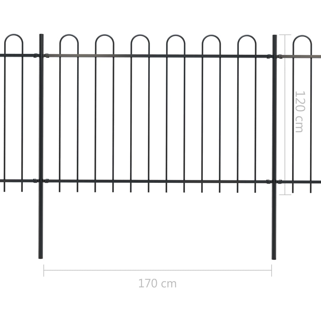 Sodo tvora su apvaliais viršug., juoda, 13,6x1,2 m, plienas